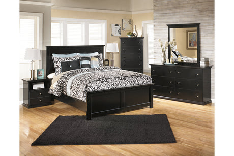 Maribel Black King Panel Bed