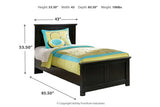 Maribel Black Twin Panel Bed