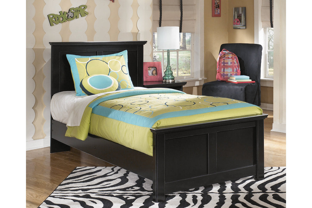 Maribel Black Twin Panel Bed