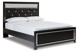 Kaydell Black Queen Upholstered Platform Bed