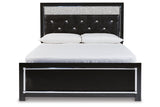 Kaydell Black Queen Upholstered Platform Bed