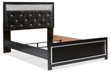 Kaydell Black Queen Upholstered Panel Bed