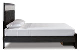 Kaydell Black Queen Upholstered Panel Storage Bed