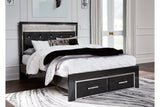 Kaydell Black Queen Upholstered Platform Storage Platform Bed