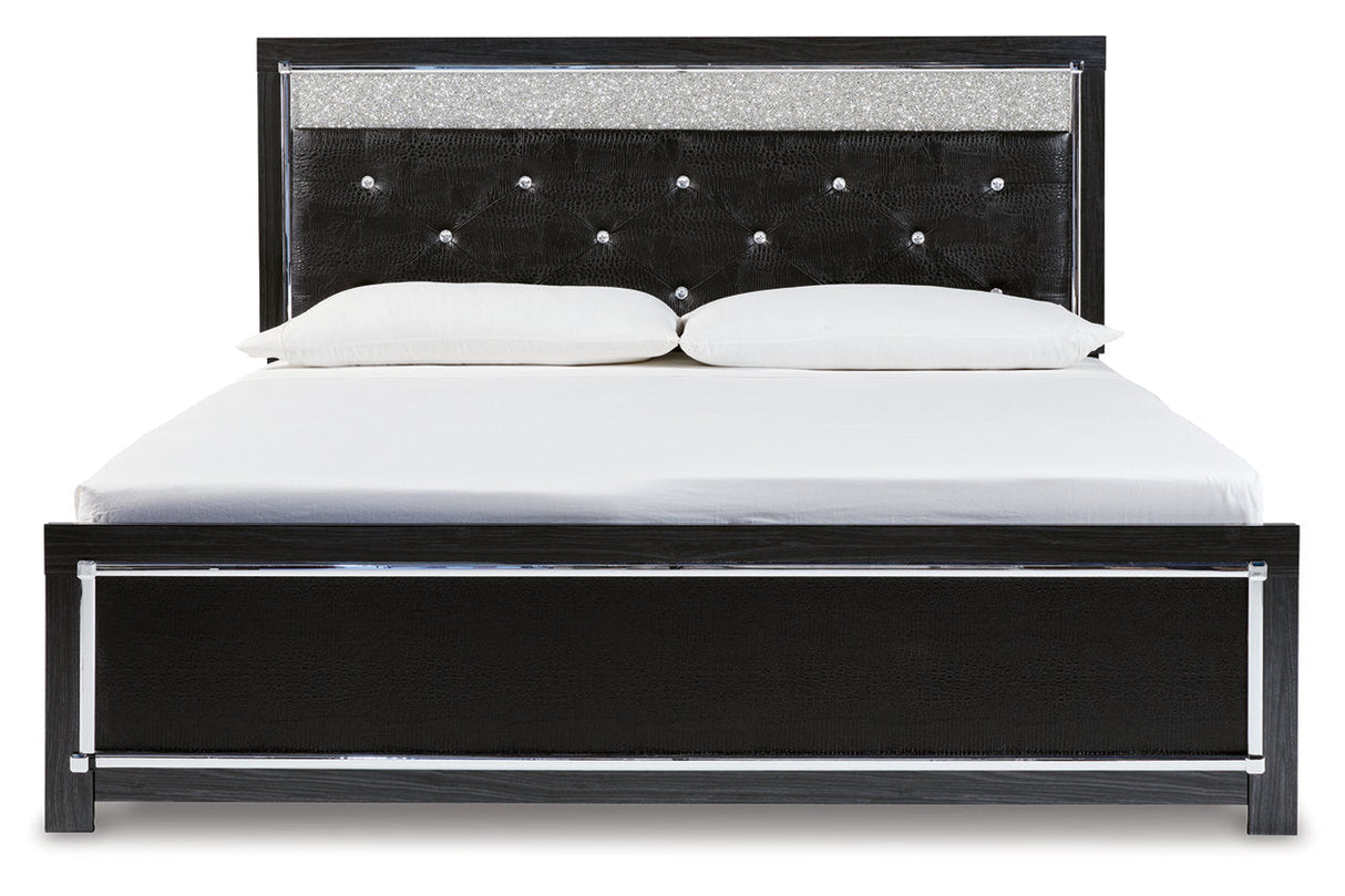 Kaydell Black King Upholstered Platform Bed