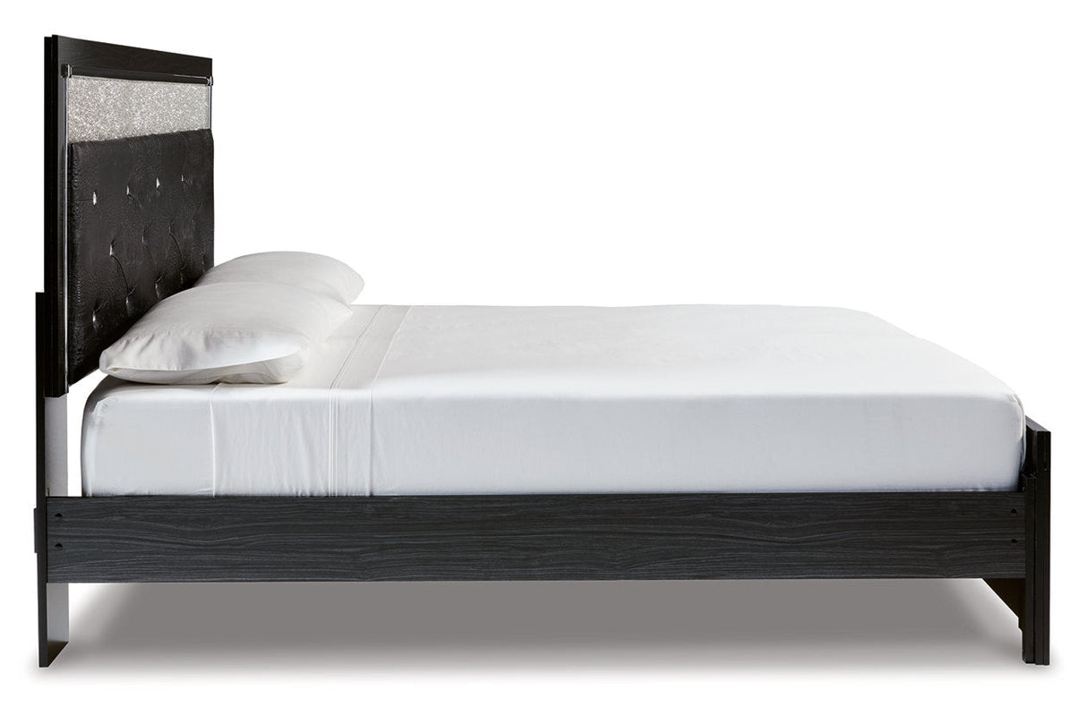 Kaydell Black King Upholstered Platform Bed