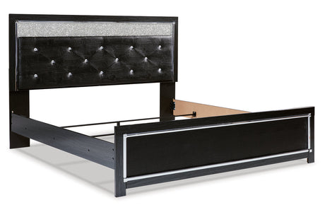 Kaydell Black King Upholstered Panel Bed