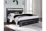 Kaydell Black King Upholstered Platform Storage Platform Bed