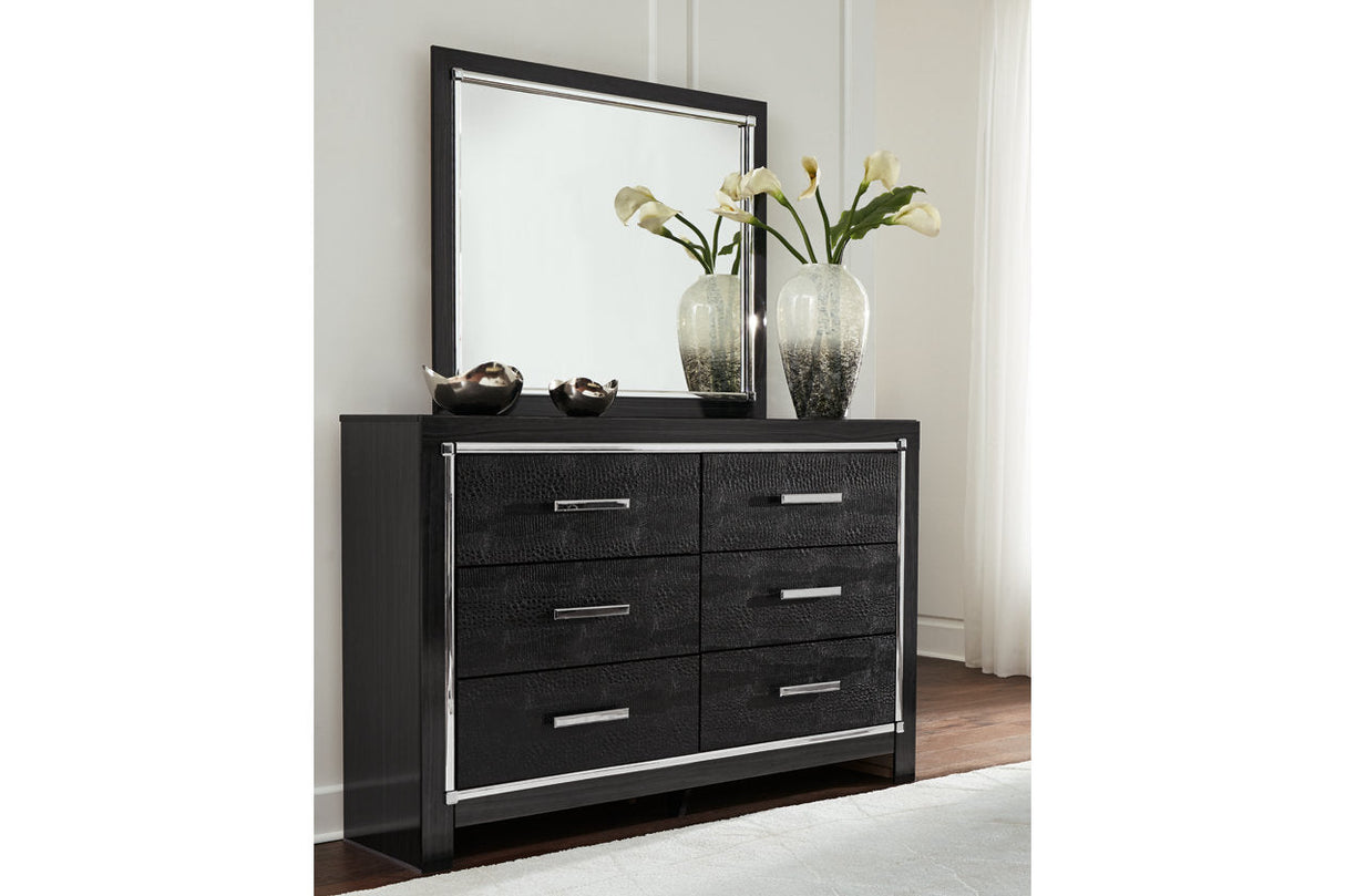 Kaydell Black Dresser and Mirror