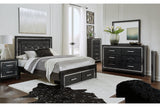 Kaydell Black Queen Upholstered Platform Bed with Storage