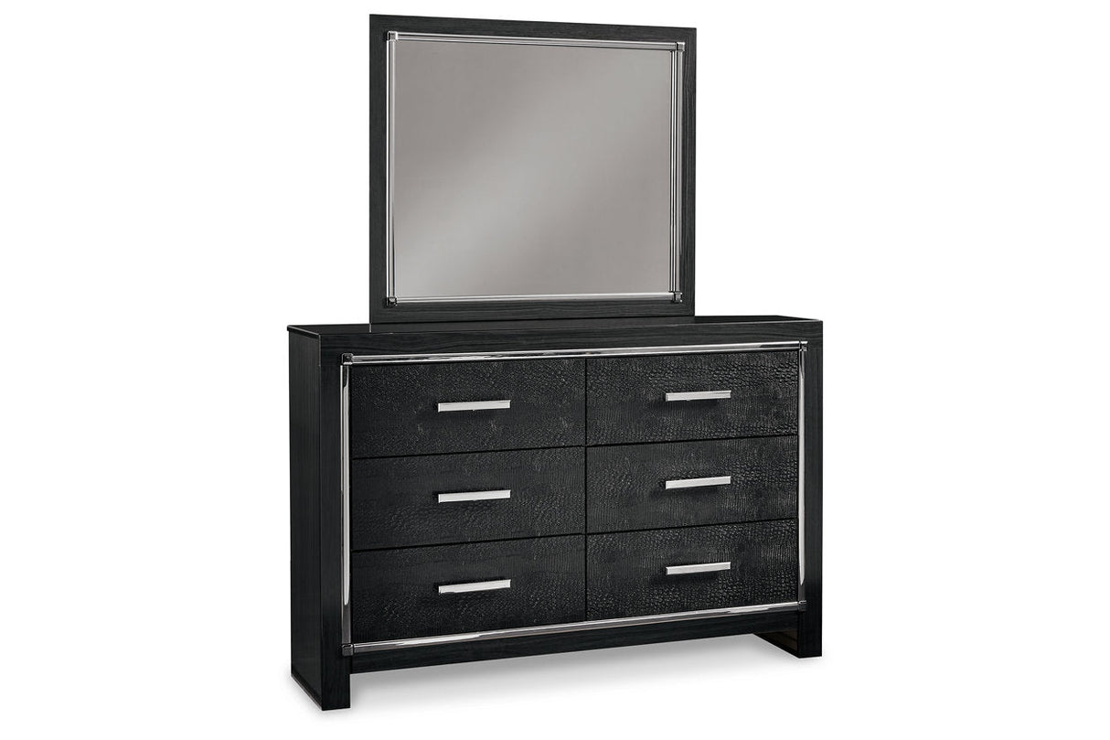 Kaydell Black Dresser and Mirror