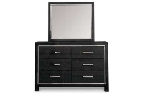 Kaydell Black Dresser and Mirror