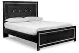 Kaydell Black Queen Upholstered Platform Bed