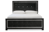 Kaydell Black Queen Upholstered Platform Bed