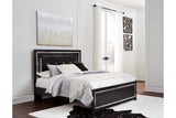 Kaydell Black Queen Upholstered Panel Bed