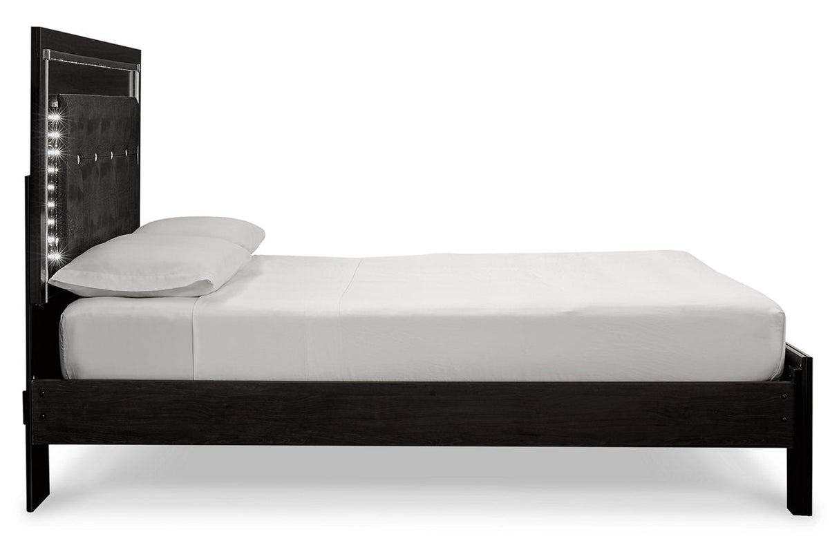 Kaydell Black Queen Panel Bed with Storage