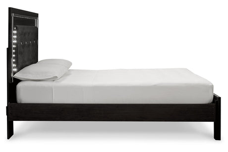 Kaydell Black Queen Upholstered Platform Bed with Storage