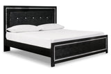 Kaydell Black King Upholstered Platform Bed