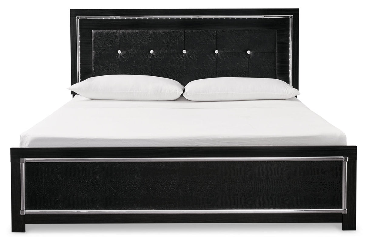 Kaydell Black King Upholstered Platform Bed