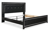 Kaydell Black King Upholstered Platform Bed