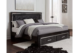 Kaydell Black King Panel Bed with Storage