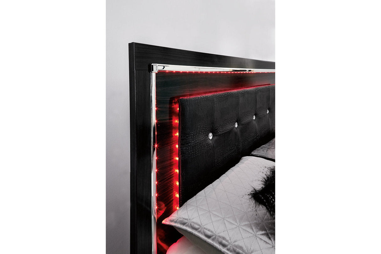 Kaydell Black King Panel Bed with Storage