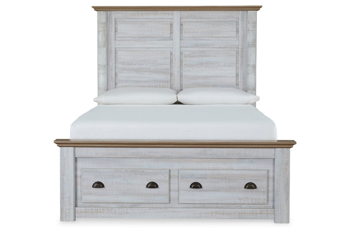 Haven Bay Two-tone Queen Panel Storage Bed