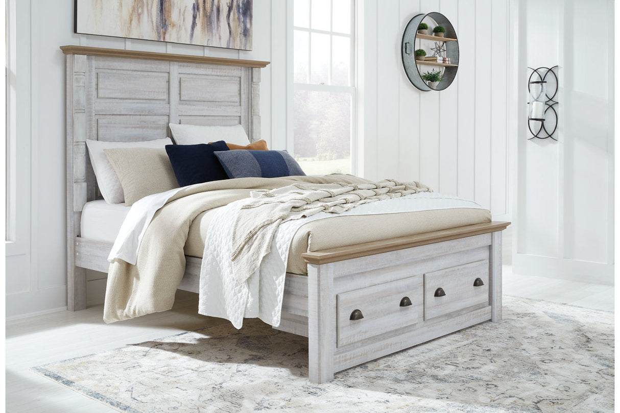 Haven Bay Two-tone Queen Panel Storage Bed