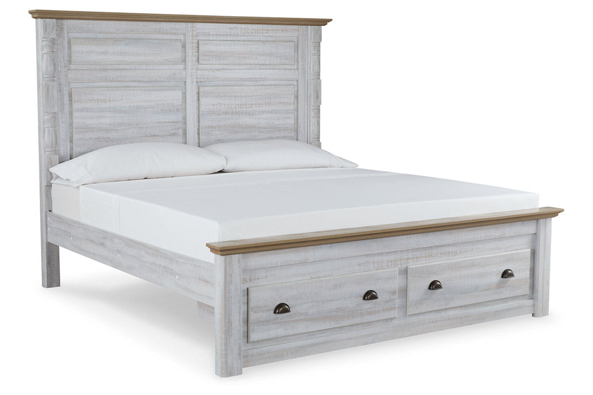 Haven Bay Two-tone King Panel Storage Bed