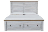 Haven Bay Two-tone King Panel Storage Bed