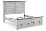 Haven Bay Two-tone King Panel Storage Bed