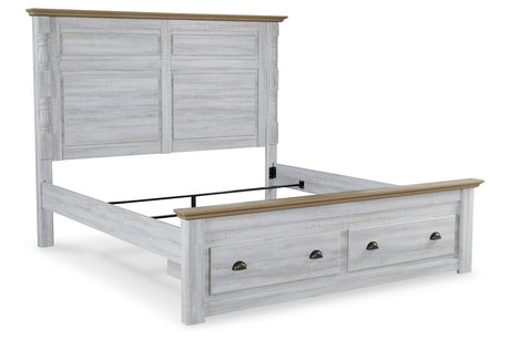 Haven Bay Two-tone King Panel Storage Bed