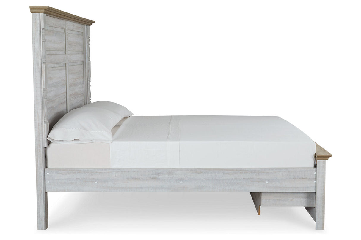 Haven Bay Two-tone King Panel Storage Bed