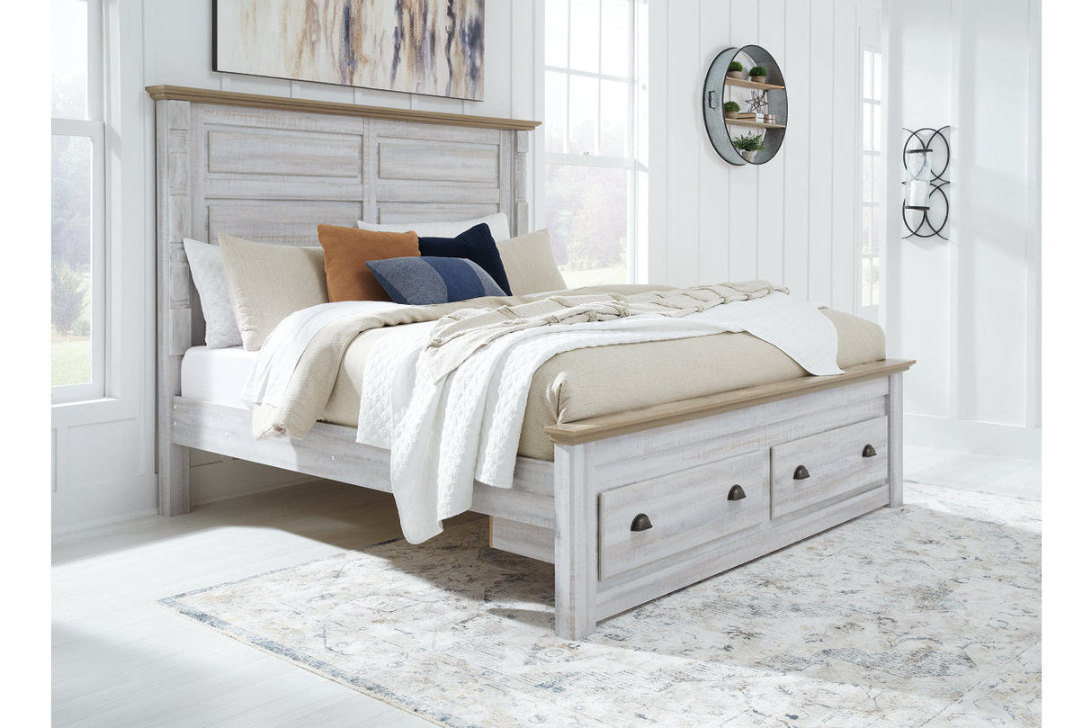 Haven Bay Two-tone King Panel Storage Bed