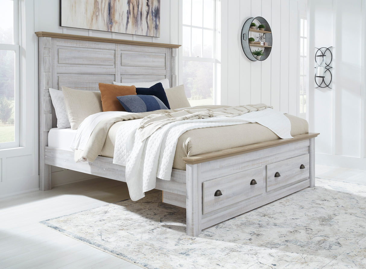 Haven Bay Two-tone Footboard Storage Panel Bedroom Set