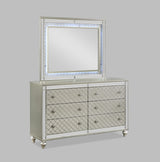 Cristian Champagne LED Upholstered Panel Bedroom Set