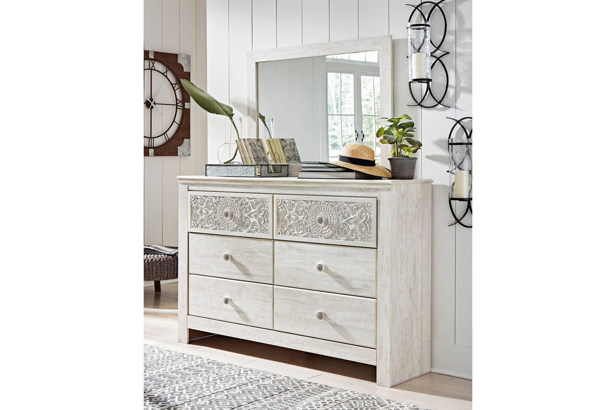 Paxberry Whitewash Dresser and Mirror