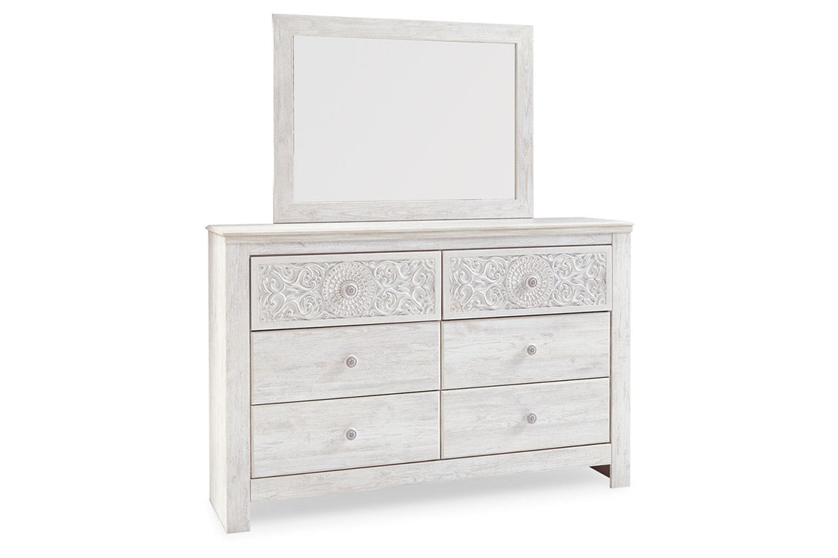 Paxberry Whitewash Dresser and Mirror