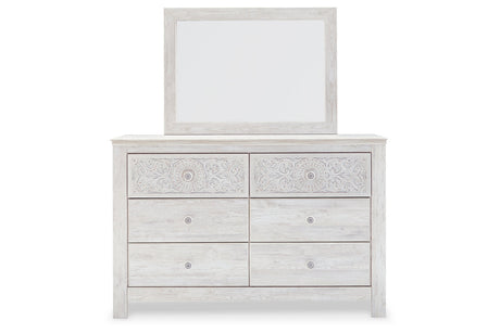 Paxberry Whitewash Dresser and Mirror