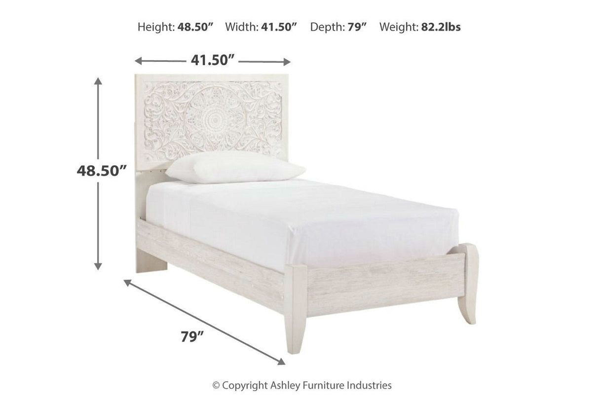 Paxberry Whitewash Twin Panel Bed