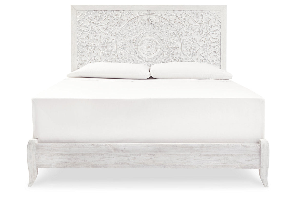 Paxberry Whitewash King Panel Bed