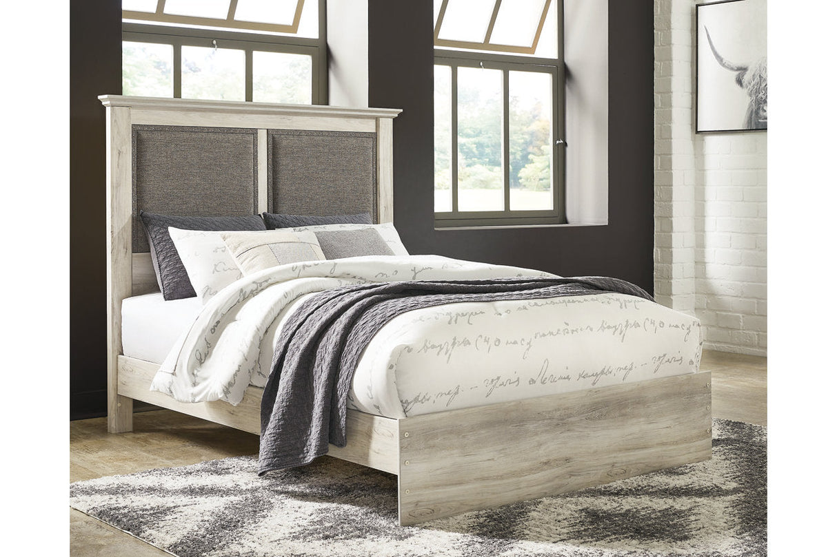 Cambeck Whitewash Queen Upholstered Panel Bed