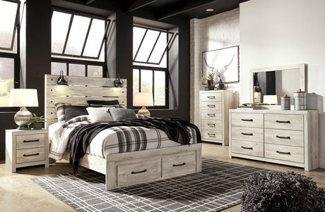 Cambeck Whitewash Footboard Storage Bedroom Set