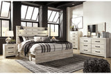 Cambeck Whitewash King Platform Bed with 2 Storage Drawers