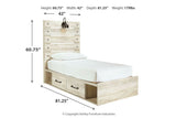 Cambeck Whitewash Twin Panel Bed with 2 Storage Drawers