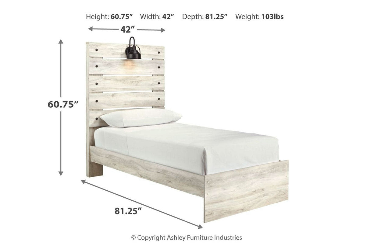 Cambeck Whitewash Twin Panel Bed