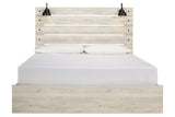 Cambeck Whitewash King Platform Bed with 2 Storage Drawers