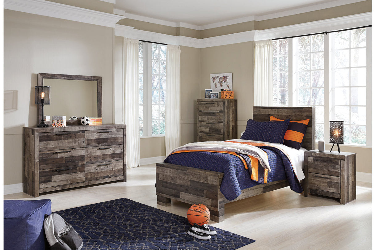 Derekson Multi Gray Twin Panel Bed