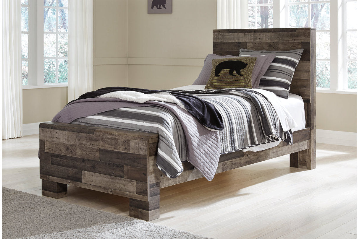 Derekson Multi Gray Twin Panel Bed