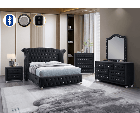 Divina Black Platform Bedroom Set by New Era Innovations at Eve Furniture